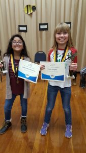 Spelling Bee Winner and Runner up Gracie and Jasmin