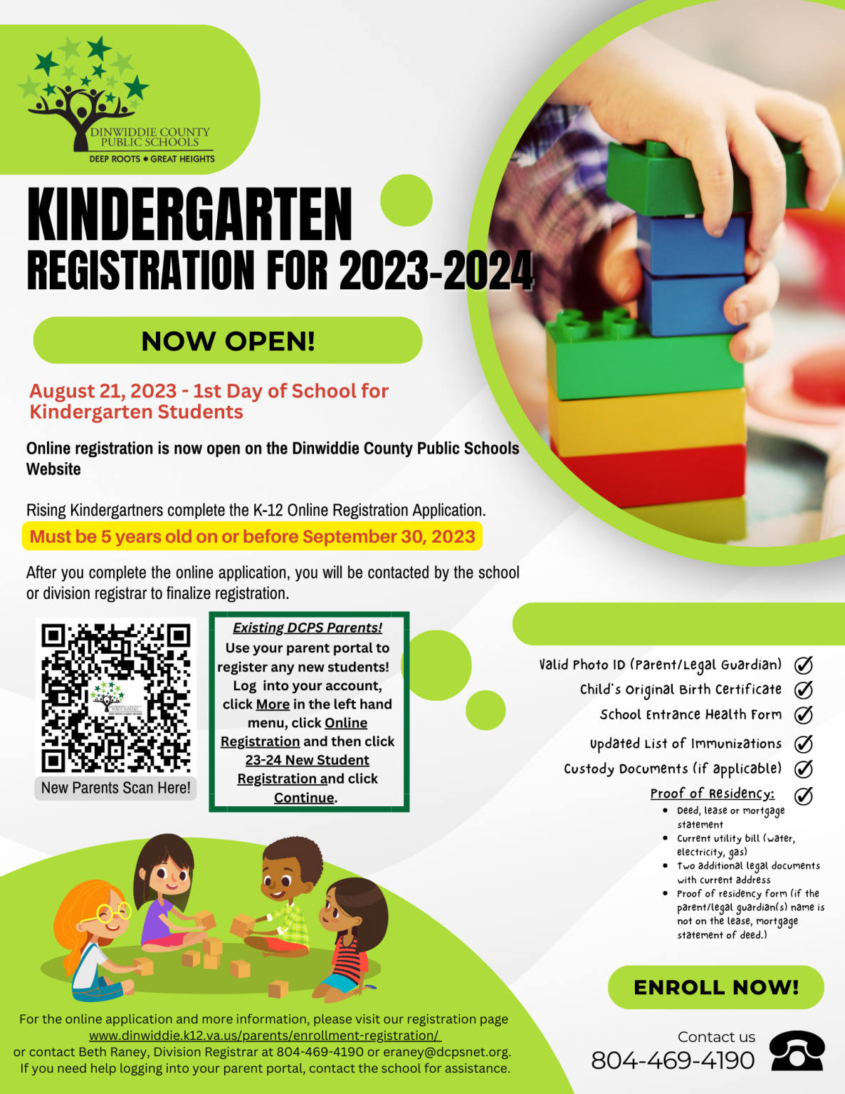 Now Open Kindergarten Registration for School Year 2324 Dinwiddie County Schools
