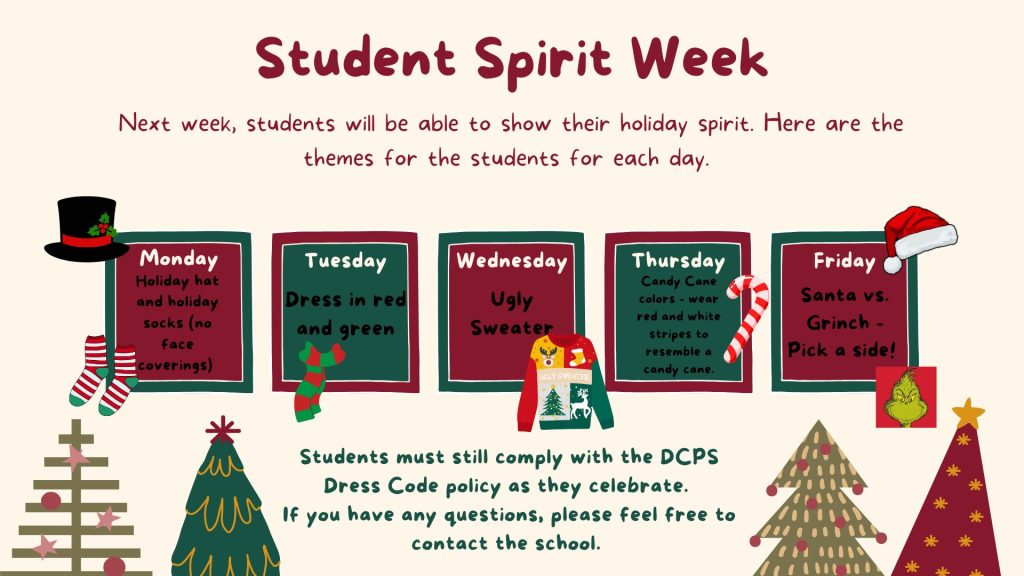 Student Spirit Week 1216 1220