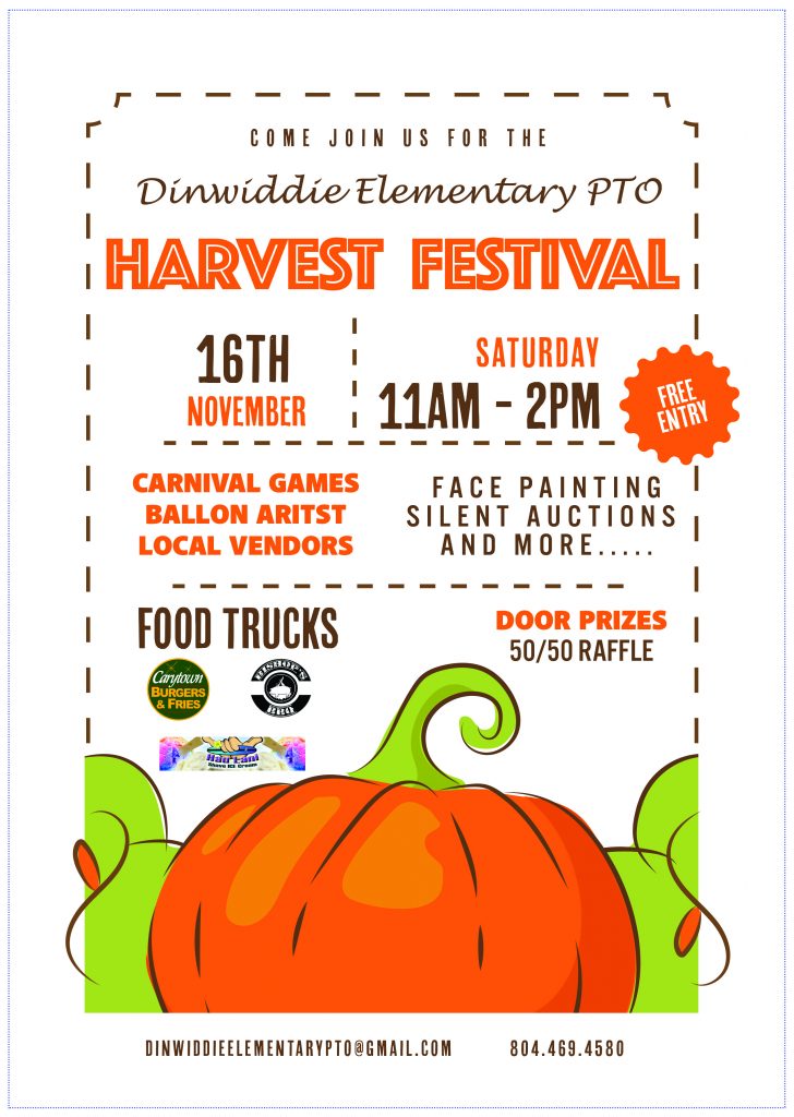 Nov 16: PTO Harvest Fest - Dinwiddie Elementary School