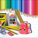 Picture of various school supplies